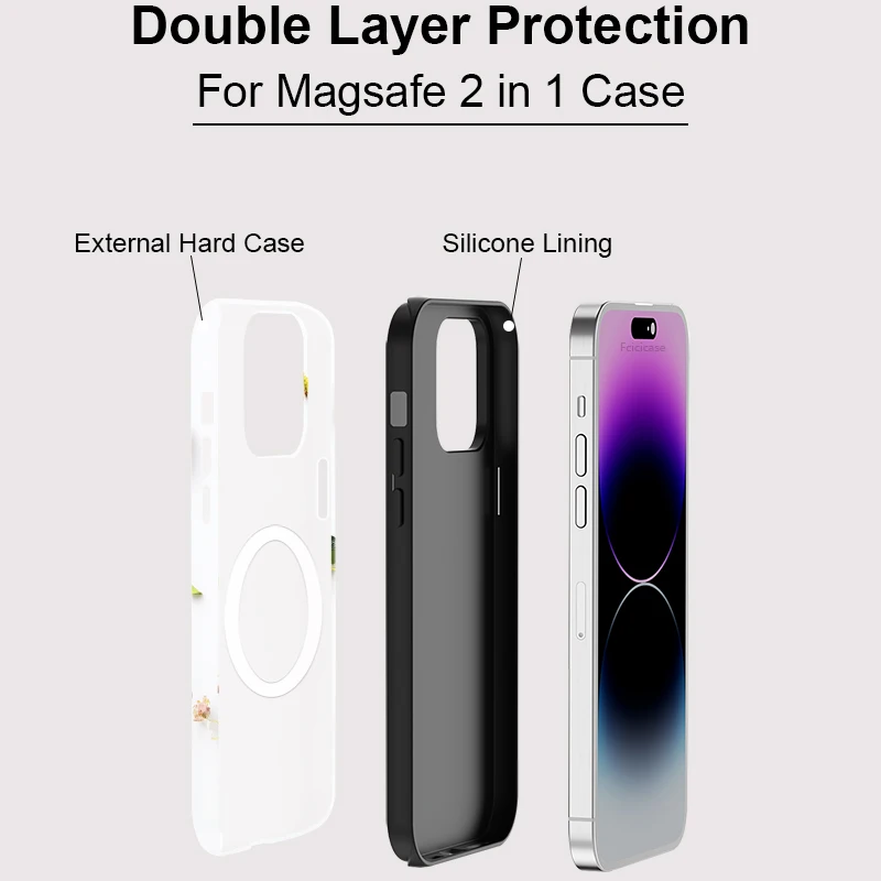 Colorful Flower Magnetic Wireless Case iPhone 15 Pro Max - View 3