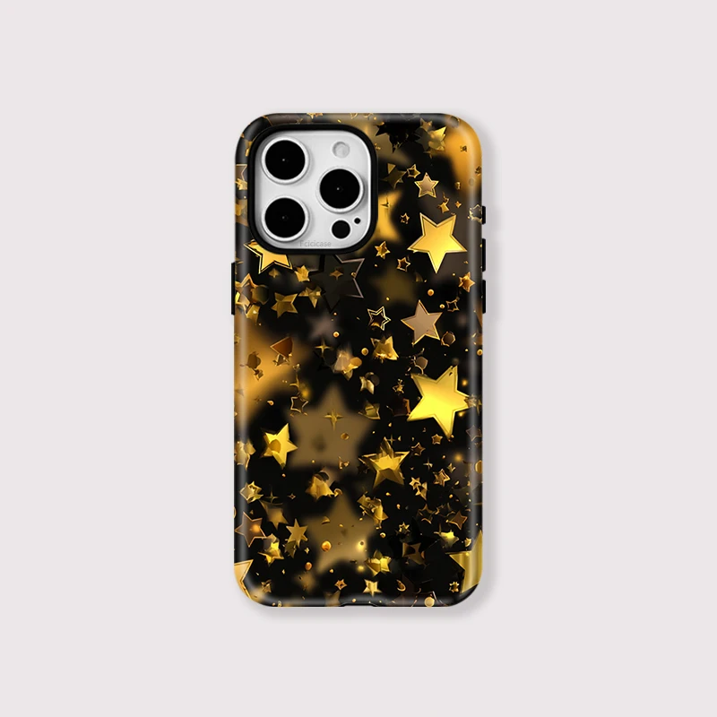 Gold Stars Silicone Luxury Case iPhone 16 Pro Max - View 1