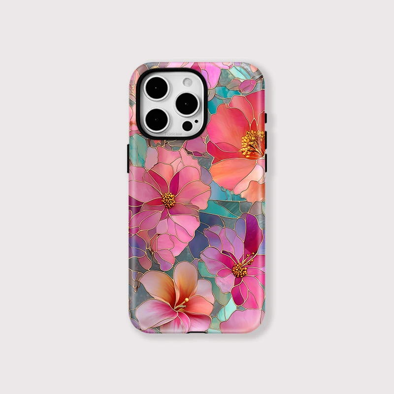 Flower Pattern Wireless Charging Case iPhone 15 Pro Max - View 1