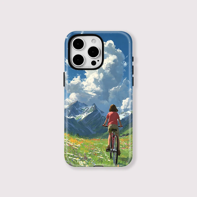 Mountain Flower Girl Anti-fall Case iPhone 15 Pro Max - View 1