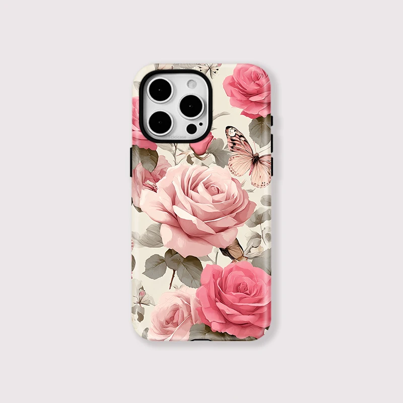 Retro Flowers Acrylic Case iPhone 16 Pro - View 1