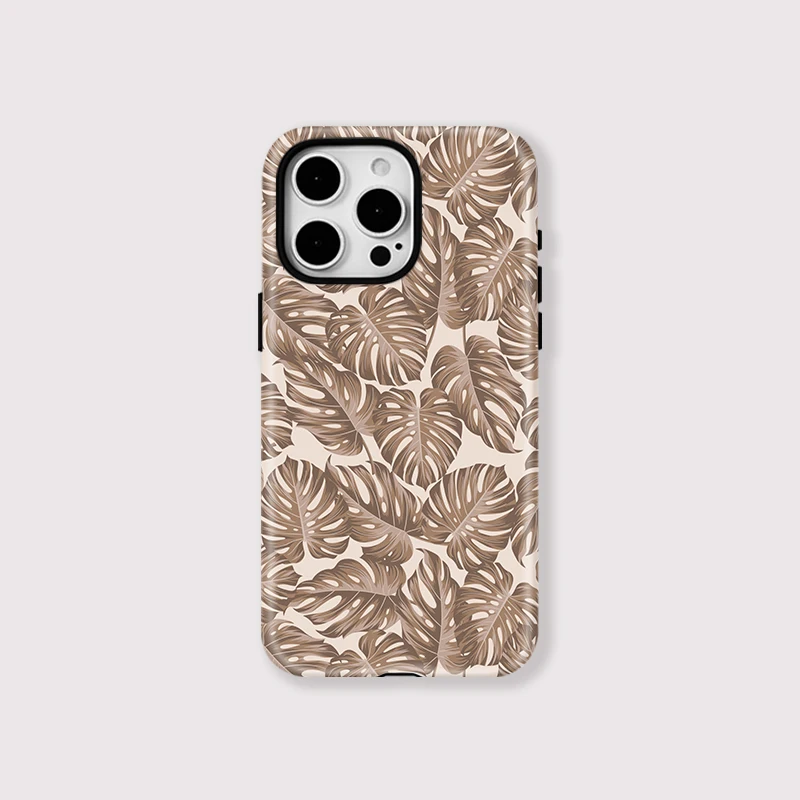 Silicone Magnetic Leaves Pattern Case - iPhone 16 - View 1