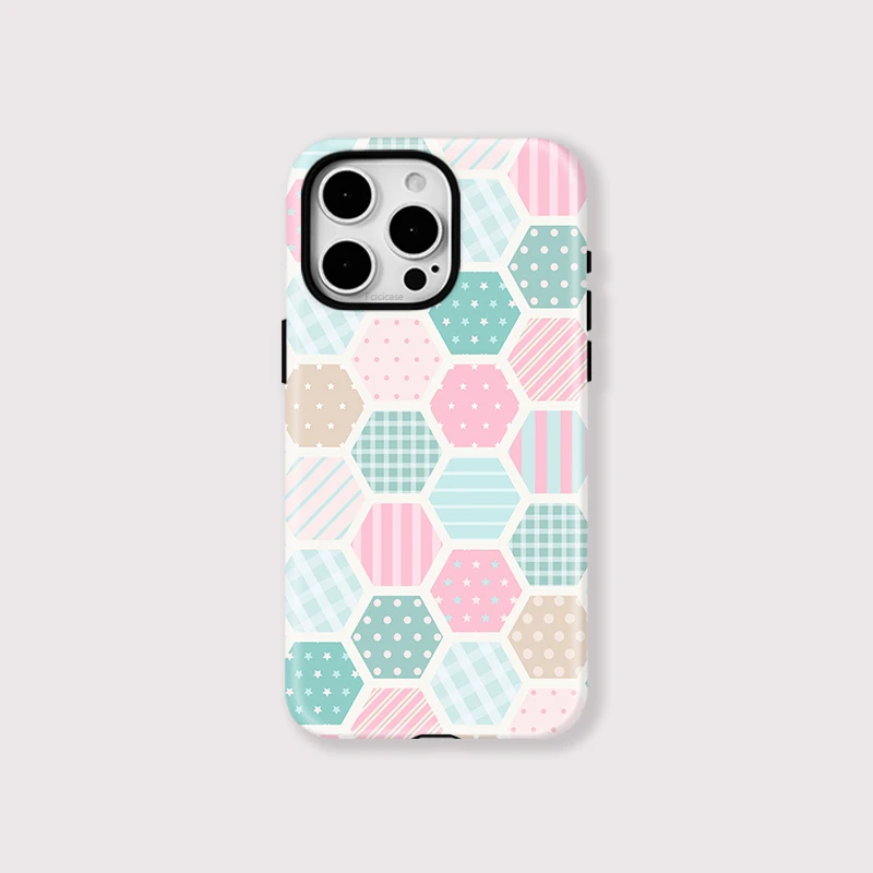 Colorful Grid Double-Layer Case iPhone 15 Pro Max - View 1