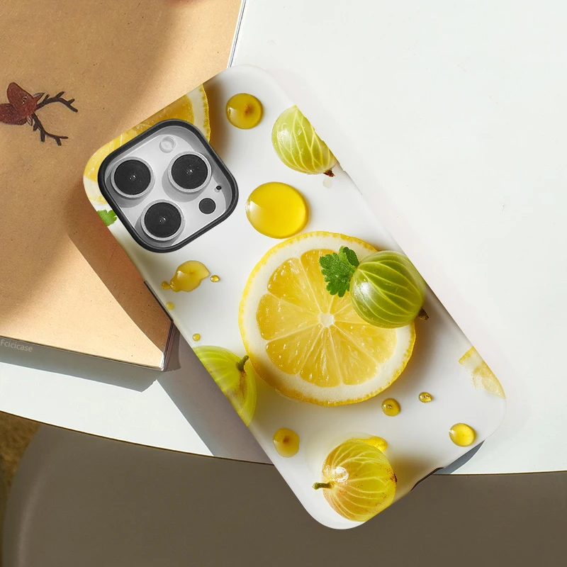 Lemon Fruit Matte Shockproof Case iPhone 15 Plus - View 3