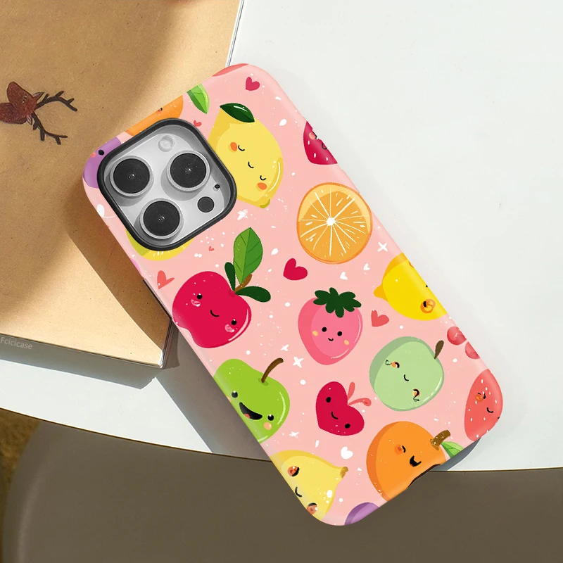 Fruits Apple Orange Strawberry Case iPhone 15 Pro Max - View 3
