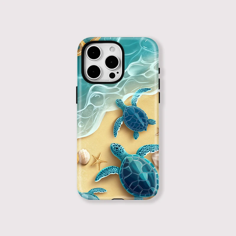 Shockproof Sea Turtle Pattern Case iPhone 15 Pro Max - View 1