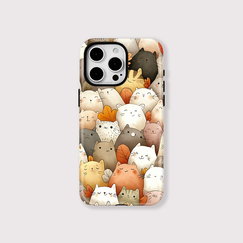 Cartoon Cats Shockproof Case iPhone 16 Pro - View 2