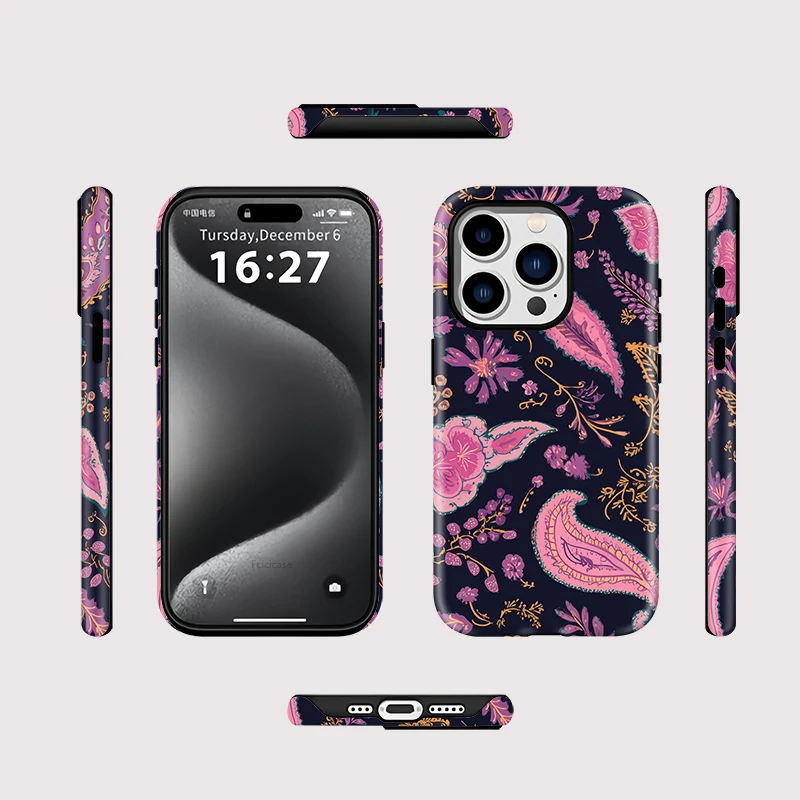 2-in-1 Fashion Flower Silicone Case iPhone 16 Pro Max - View 2