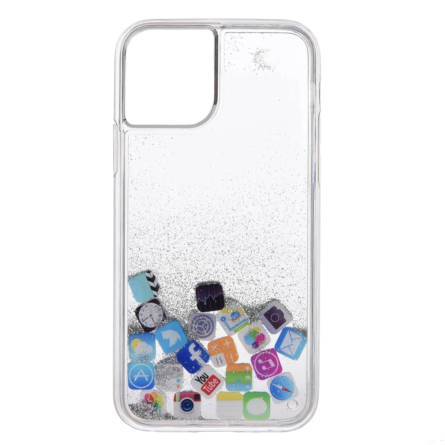 Glitter Heart Liquid Case iPhone 16 Pro - Front View