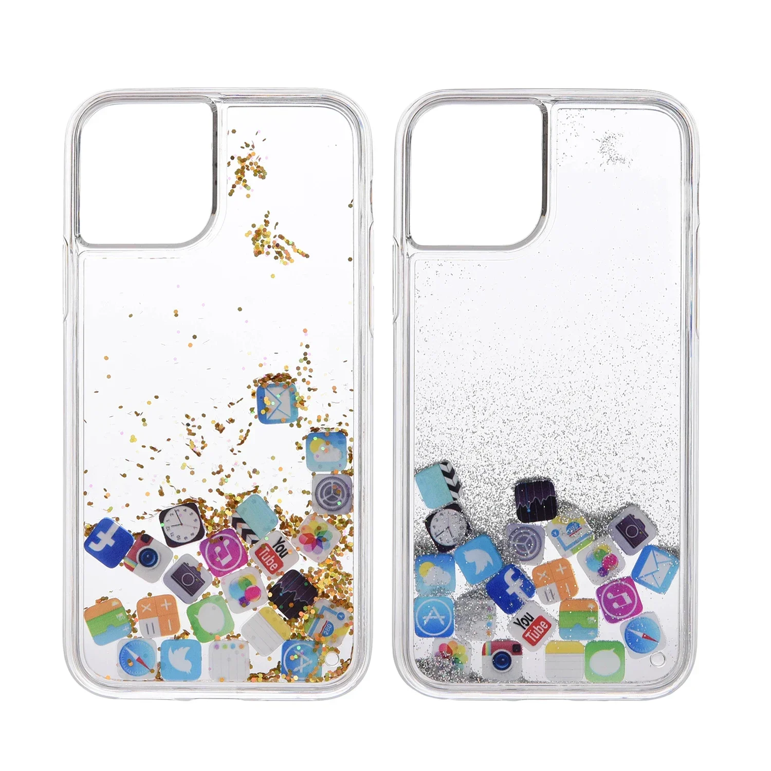 Glitter Heart Liquid Case iPhone 16 Pro - Liquid Effect