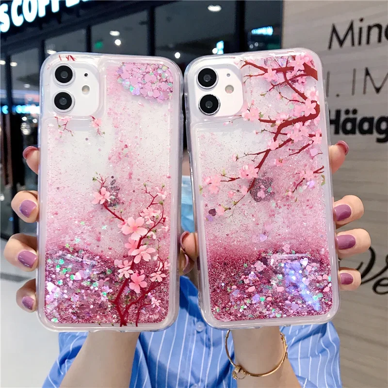 Peach Blossom Quicksand Case iPhone 16 Pro Max - View 1