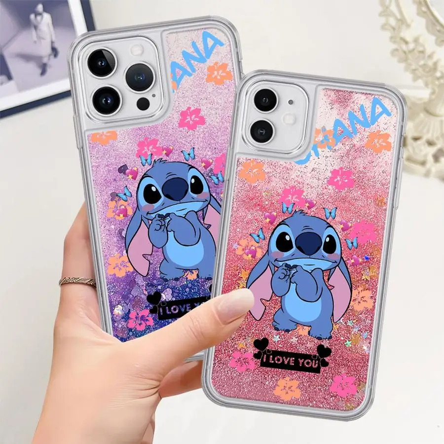 Disney Stitch Glitter Case iPhone 16 Pro Max - Side View